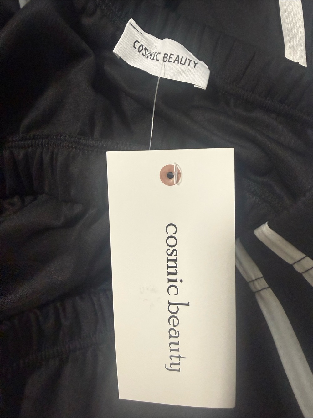Jumpsuit Black Side Stripe Jogger Style NWT Cosmic Beauty Small - Picture 5 of 6